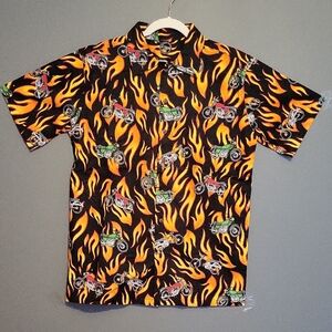 Men's Bold Flame Motorcycle Shirt